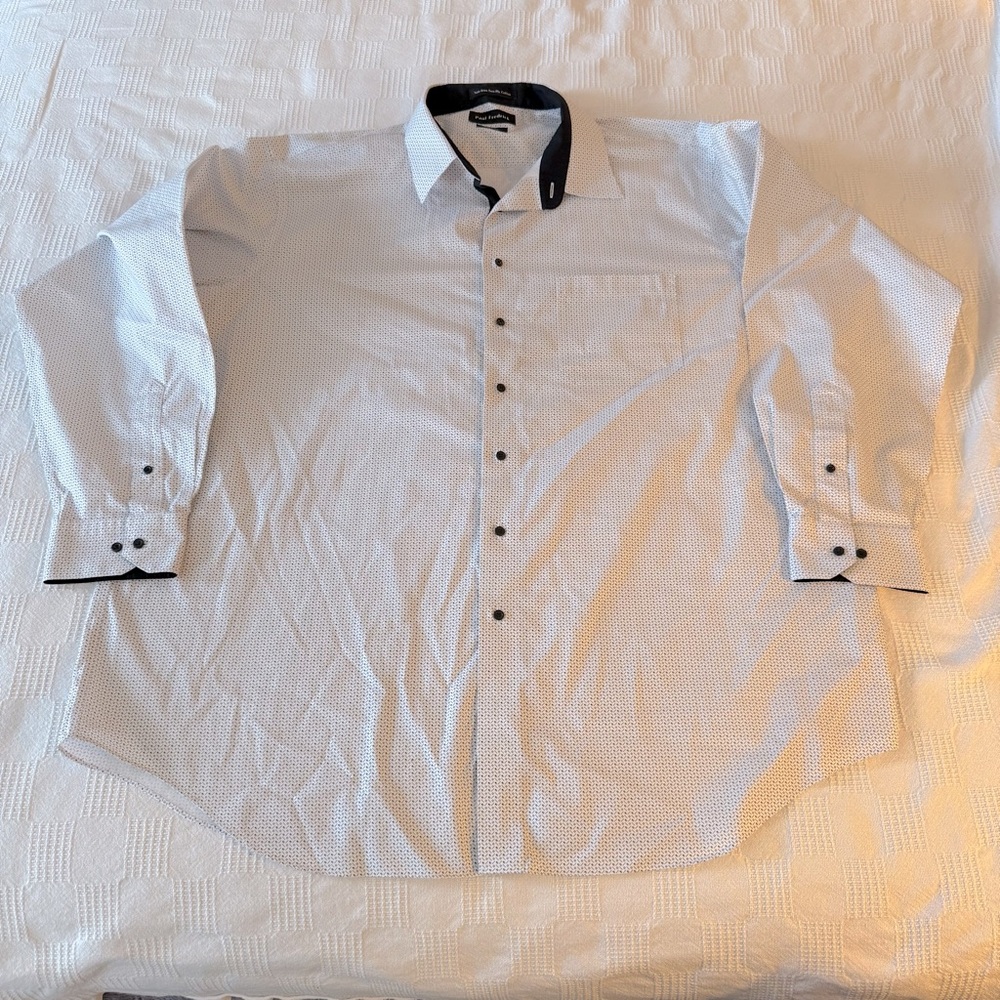 Paul Frederick Non Iron cotton geometric dress shirt